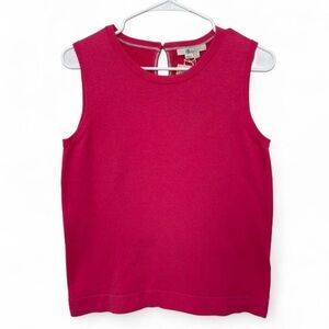 NWT Boden Pink Sleeveless Crewneck Knit Top Small Soft Minimalist Preppy Work